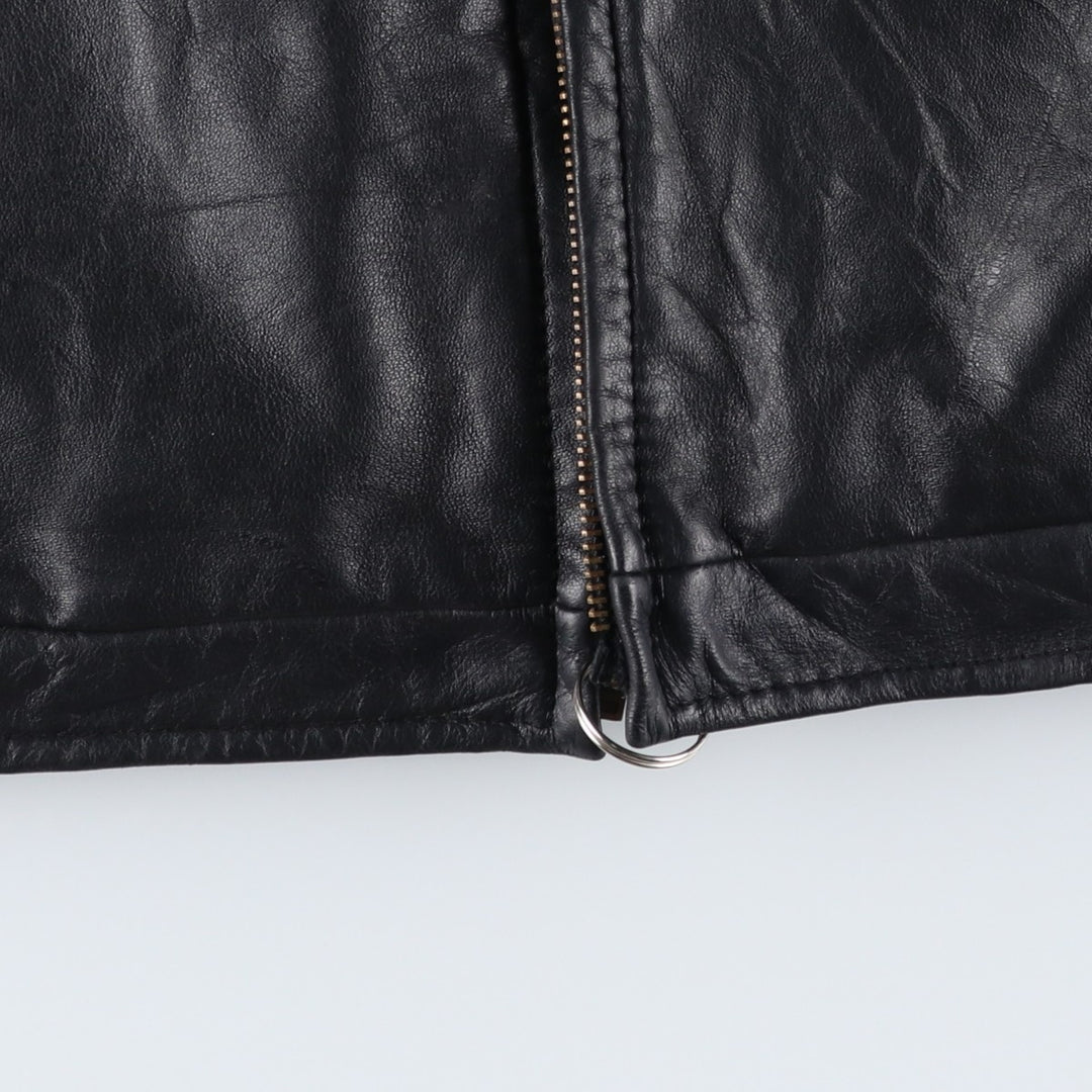 Preston and York Padded Swing-Top Leather Blouson, Men's XL genuine leather black type Vintage Second Hand