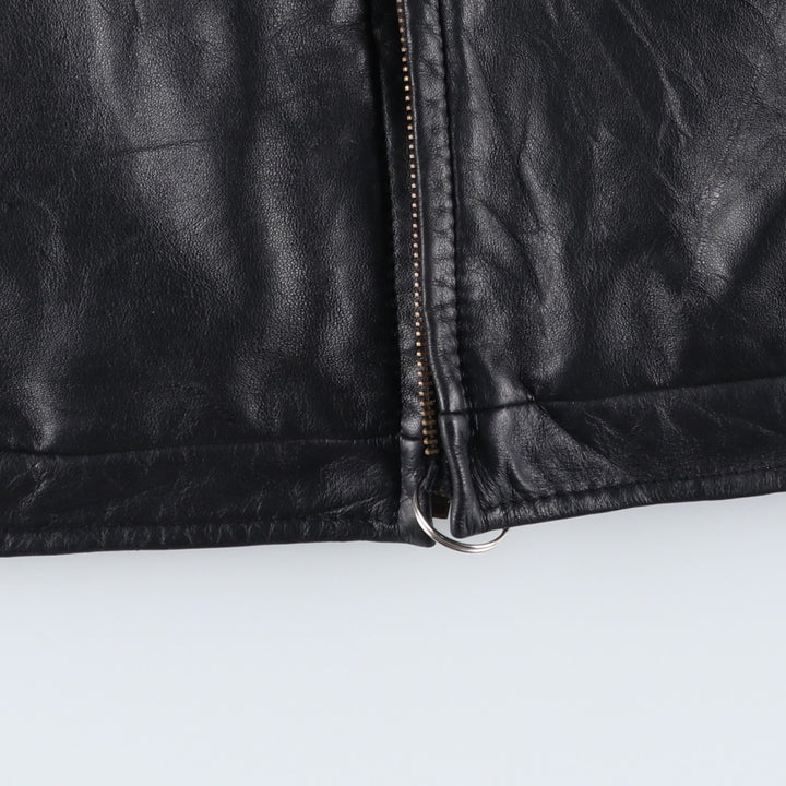 Preston and York Padded Swing-Top Leather Blouson, Men's XL genuine leather black type Vintage Second Hand