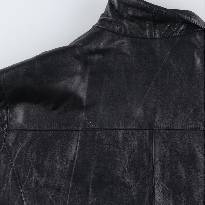 Preston and York Padded Swing-Top Leather Blouson, Men's XL genuine leather black type Vintage Second Hand