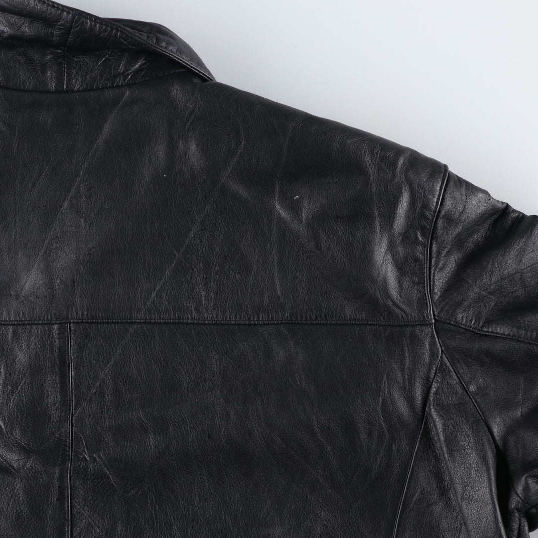 Preston and York Padded Swing-Top Leather Blouson, Men's XL genuine leather black type Vintage Second Hand