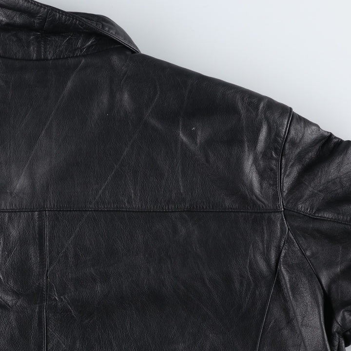 Preston and York Padded Swing-Top Leather Blouson, Men's XL genuine leather black type Vintage Second Hand