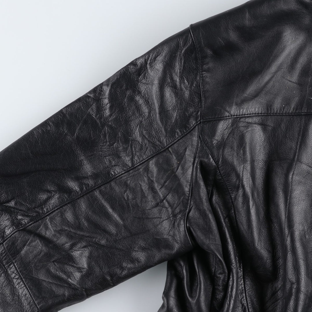 Preston and York Padded Swing-Top Leather Blouson, Men's XL genuine leather black type Vintage Second Hand