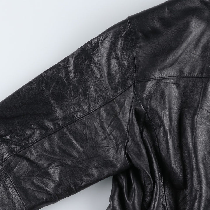 Preston and York Padded Swing-Top Leather Blouson, Men's XL genuine leather black type Vintage Second Hand