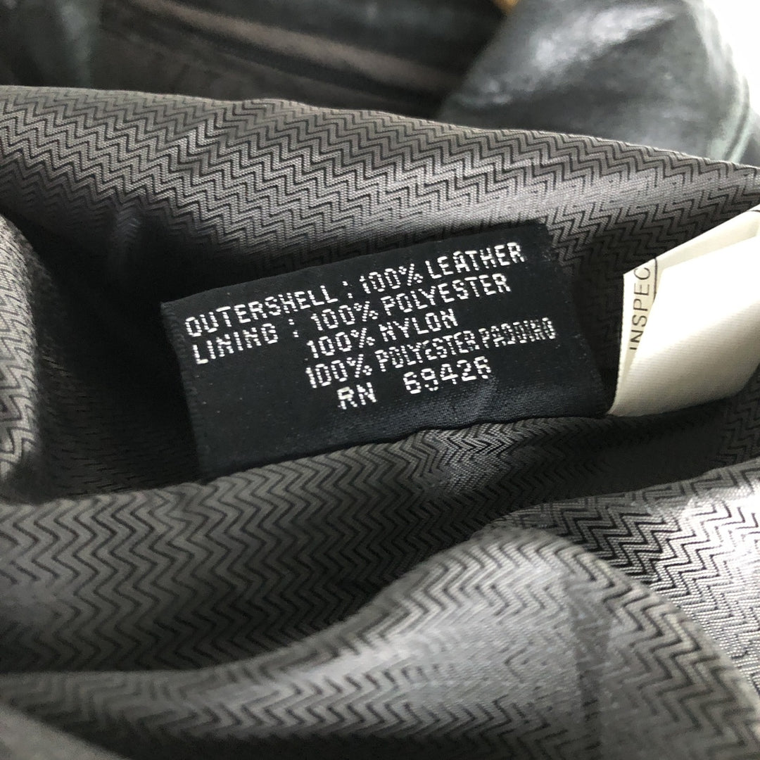 Wilsons Leather Pelle Studio Swing-Top Padded Leather Blouson, Men's Size Medium genuine leather black type Vintage Second Hand