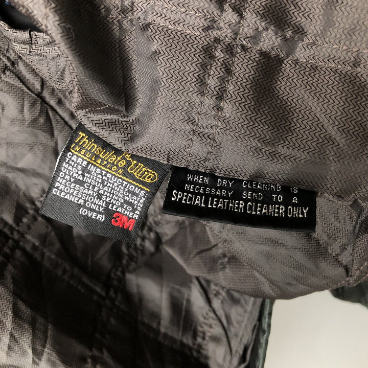 Wilsons Leather Pelle Studio Swing-Top Padded Leather Blouson, Men's Size Medium genuine leather black type Vintage Second Hand