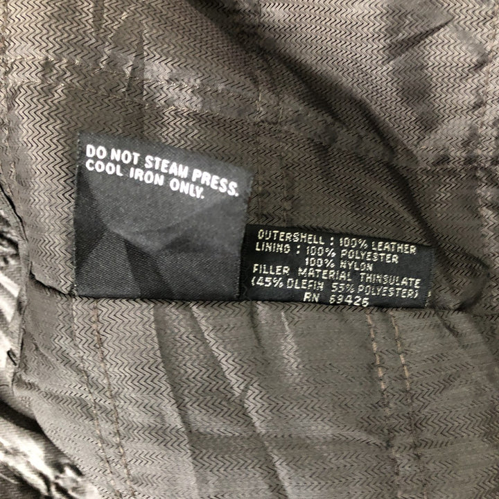 Wilsons Leather Pelle Studio Swing-Top Padded Leather Blouson, Men's Size Medium genuine leather black type Vintage Second Hand