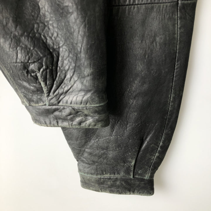 Wilsons Leather Pelle Studio Swing-Top Padded Leather Blouson, Men's Size Medium genuine leather black type Vintage Second Hand