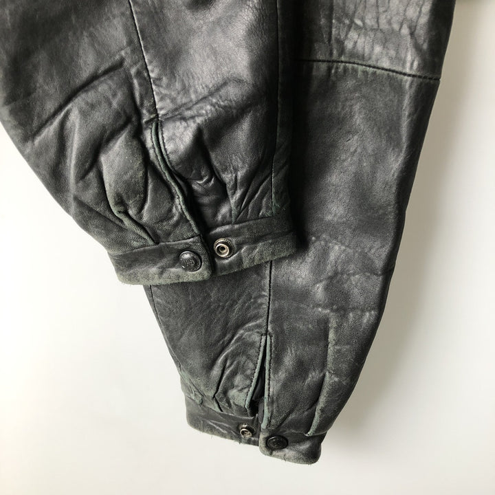 Wilsons Leather Pelle Studio Swing-Top Padded Leather Blouson, Men's Size Medium genuine leather black type Vintage Second Hand