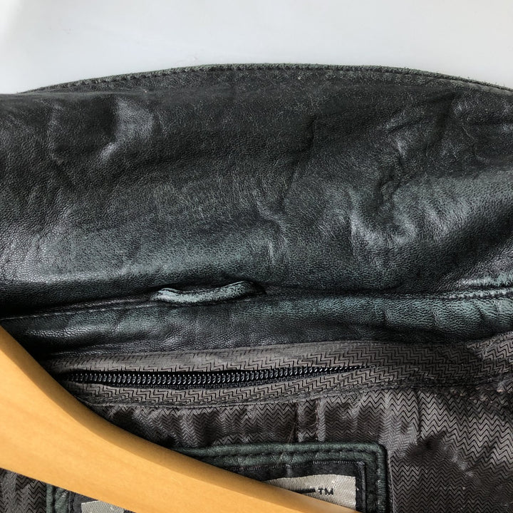 Wilsons Leather Pelle Studio Swing-Top Padded Leather Blouson, Men's Size Medium genuine leather black type Vintage Second Hand