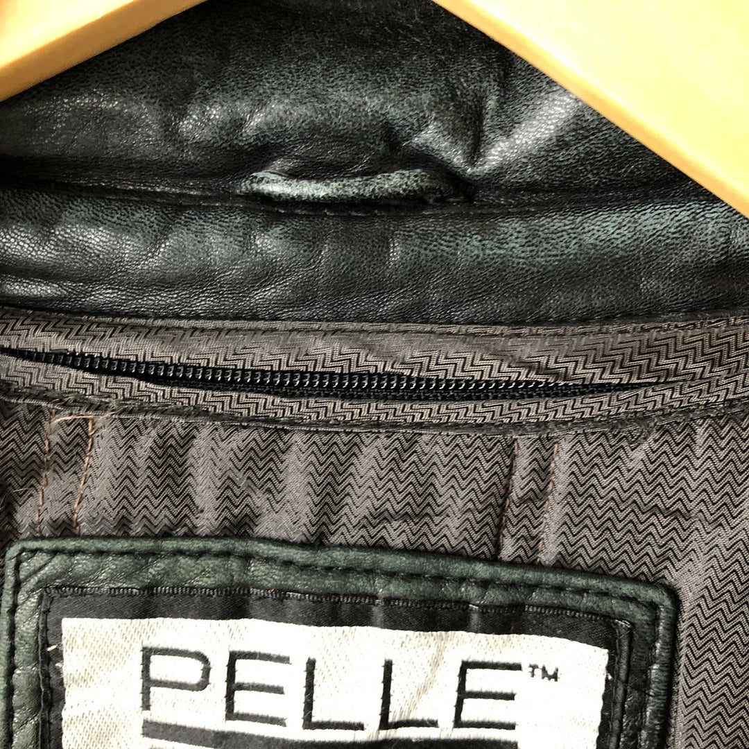 Wilsons Leather Pelle Studio Swing-Top Padded Leather Blouson, Men's Size Medium genuine leather black type Vintage Second Hand