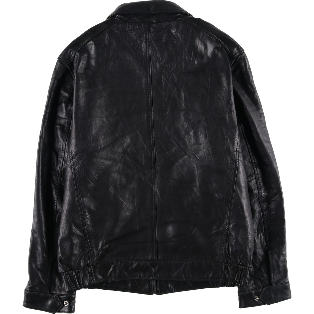 Dockers Padded Swing Top Leather Blouson, Men's Size Small genuine leather black type Vintage Second Hand