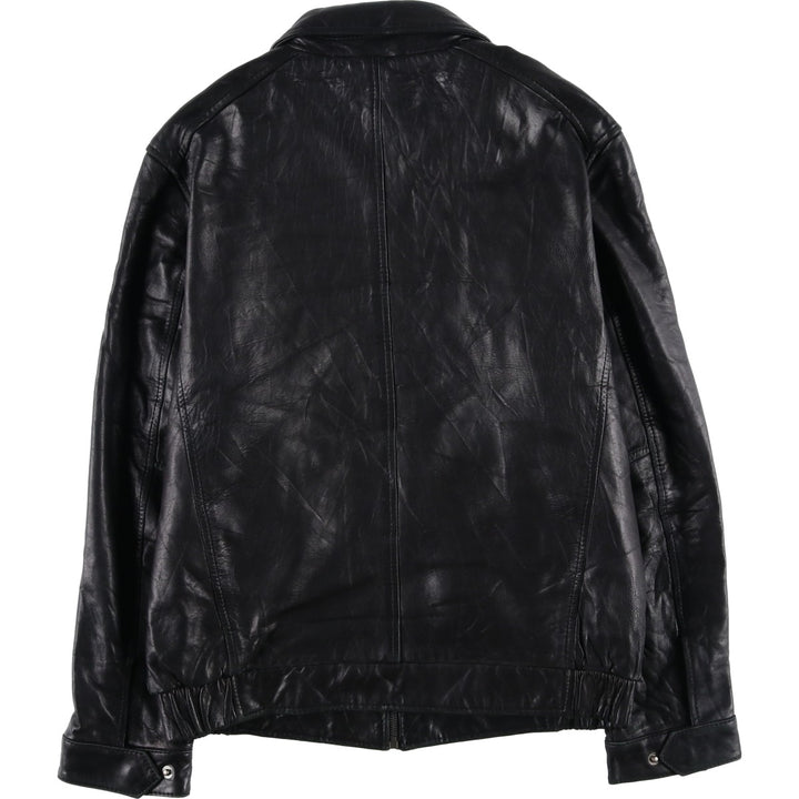 Dockers Padded Swing Top Leather Blouson, Men's Size Small genuine leather black type Vintage Second Hand