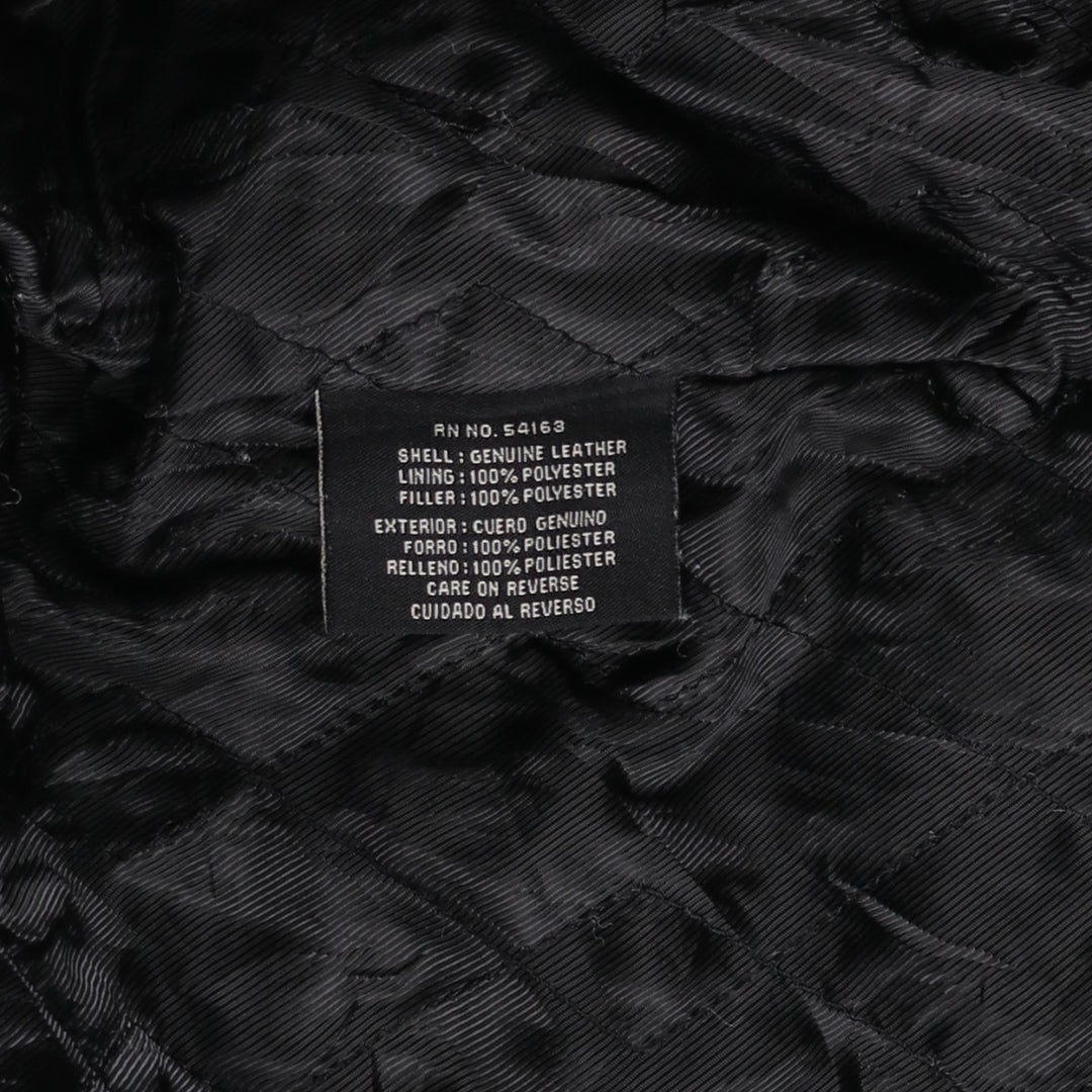 Dockers Padded Swing Top Leather Blouson, Men's Size Small genuine leather black type Vintage Second Hand