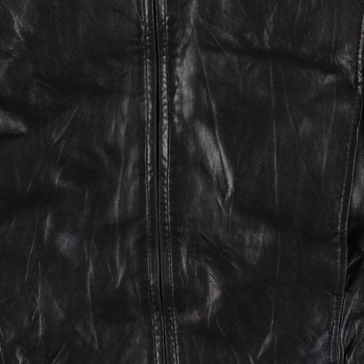 Dockers Padded Swing Top Leather Blouson, Men's Size Small genuine leather black type Vintage Second Hand