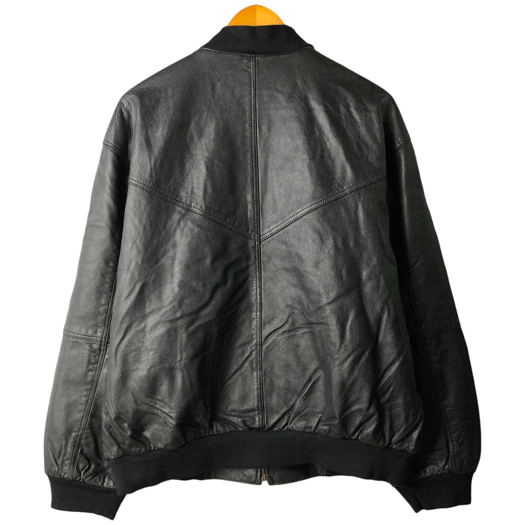 90s-00'S CANDA Leather Blouson, Men's Size XL Genuine Leather Sheepskin black type Vintage Second Hand