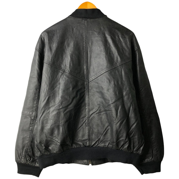 90s-00'S CANDA Leather Blouson, Men's Size XL Genuine Leather Sheepskin black type Vintage Second Hand
