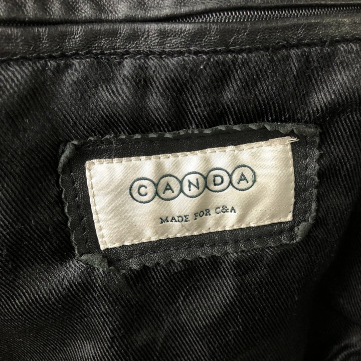 90s-00'S CANDA Leather Blouson, Men's Size XL Genuine Leather Sheepskin black type Vintage Second Hand