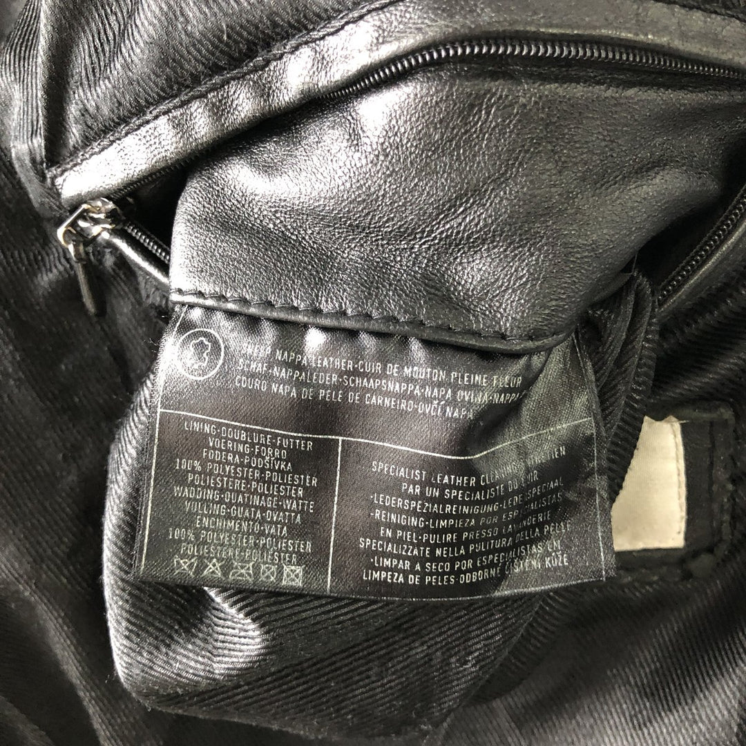 90s-00'S CANDA Leather Blouson, Men's Size XL Genuine Leather Sheepskin black type Vintage Second Hand