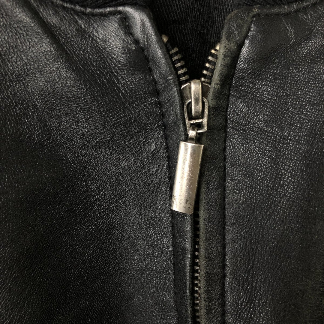 90s-00'S CANDA Leather Blouson, Men's Size XL Genuine Leather Sheepskin black type Vintage Second Hand