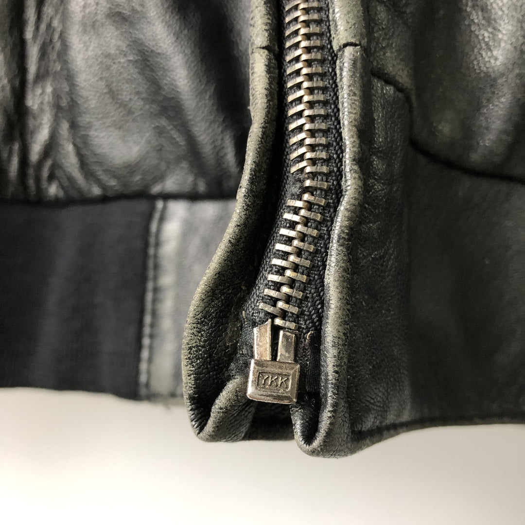 90s-00'S CANDA Leather Blouson, Men's Size XL Genuine Leather Sheepskin black type Vintage Second Hand