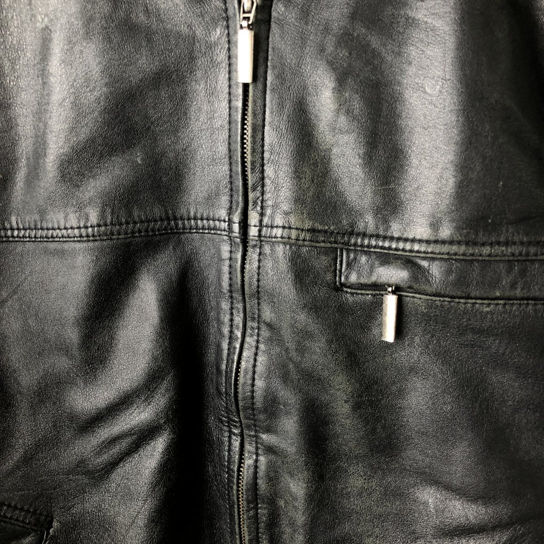 90s-00'S CANDA Leather Blouson, Men's Size XL Genuine Leather Sheepskin black type Vintage Second Hand
