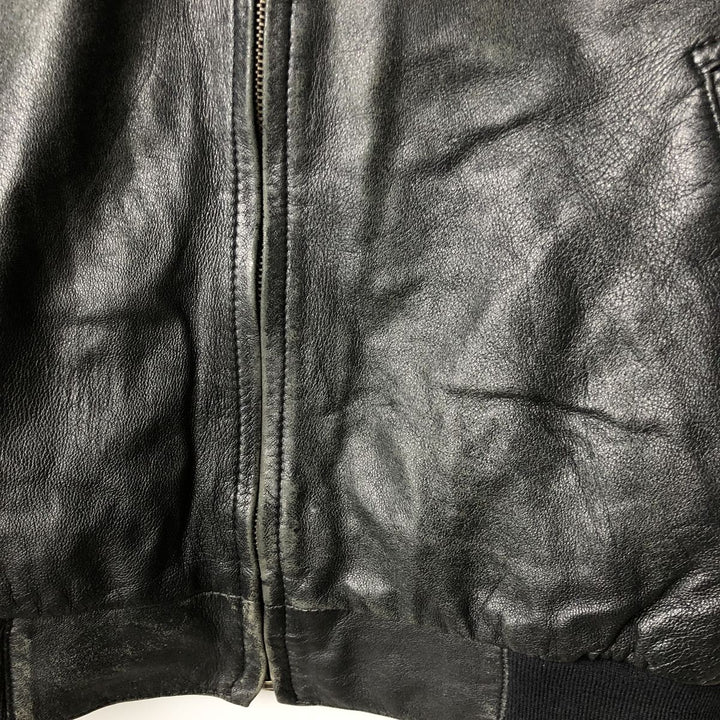 90s-00'S CANDA Leather Blouson, Men's Size XL Genuine Leather Sheepskin black type Vintage Second Hand