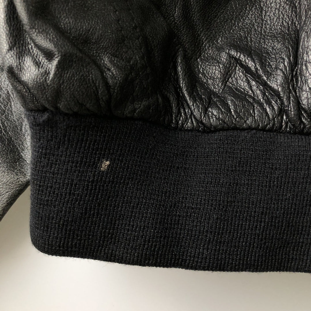 90s-00'S CANDA Leather Blouson, Men's Size XL Genuine Leather Sheepskin black type Vintage Second Hand