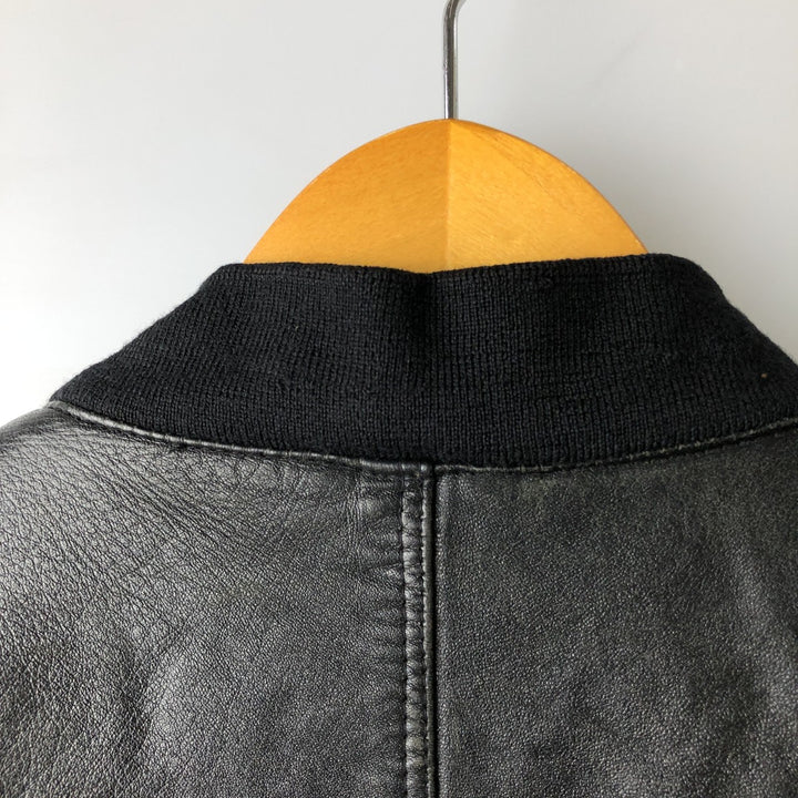 90s-00'S CANDA Leather Blouson, Men's Size XL Genuine Leather Sheepskin black type Vintage Second Hand