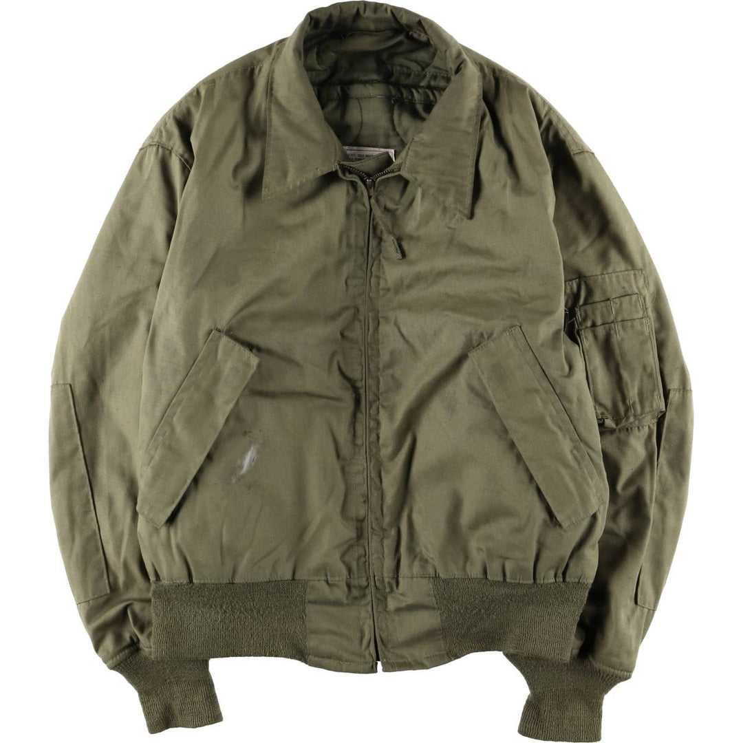 1980'S US Military Tanker Jacket, Made in USA, Medium-Short, Men's Size M, Vintage Aramid Khaki type Vintage Second Hand