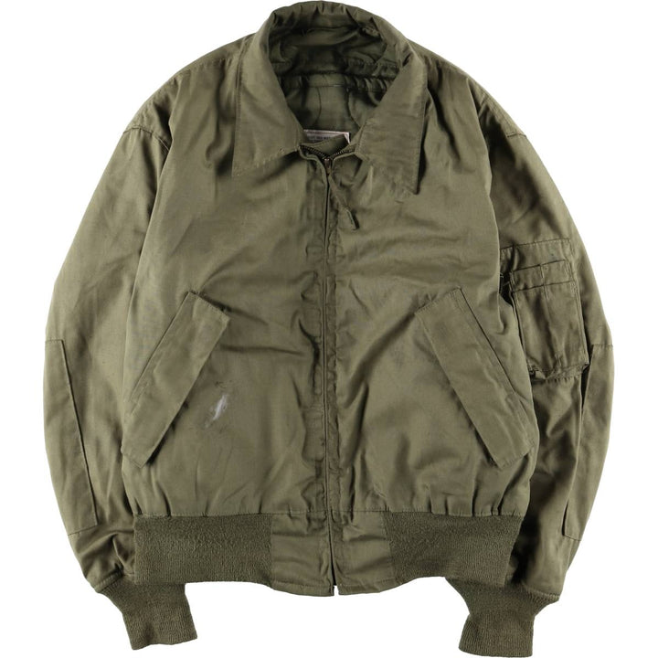 1980'S US Military Tanker Jacket, Made in USA, Medium-Short, Men's Size M, Vintage Aramid Khaki type Vintage Second Hand