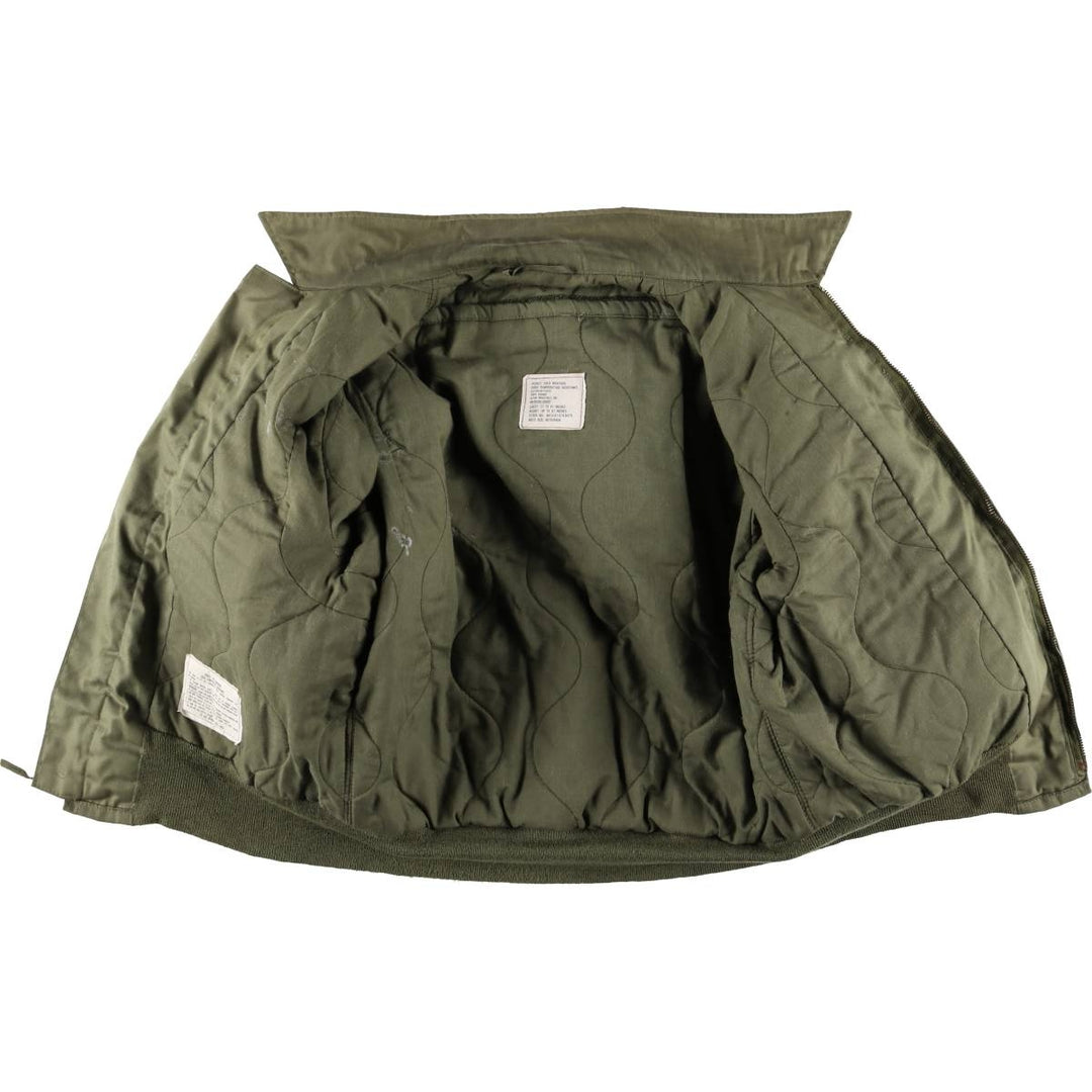 1980'S US Military Tanker Jacket, Made in USA, Medium-Short, Men's Size M, Vintage Aramid Khaki type Vintage Second Hand