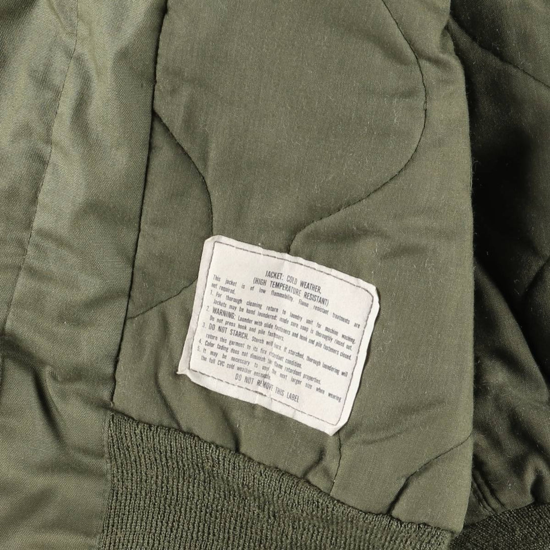 1980'S US Military Tanker Jacket, Made in USA, Medium-Short, Men's Size M, Vintage Aramid Khaki type Vintage Second Hand