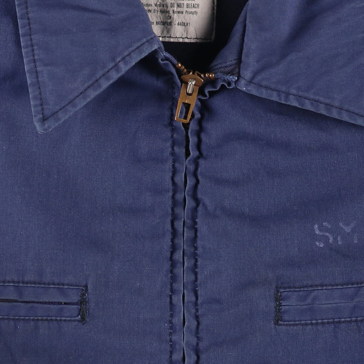 Vintage 1980'S Utility Jacket, Dark Blue, Military Utility Jacket, Made in USA, Men's Size L polyester navy blue type Vintage Second Hand