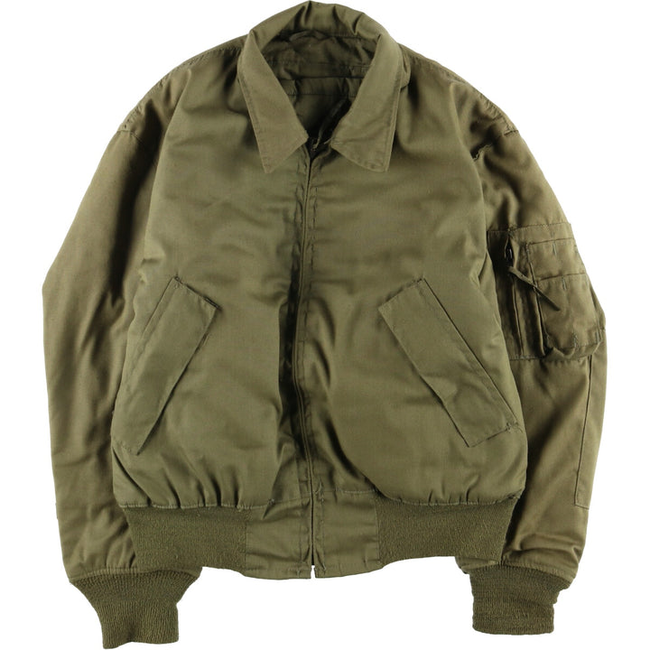 1990'S US Military Tanker Jacket, Made in USA, Medium-Short, Men's Size M Aramid Khaki type Vintage Second Hand