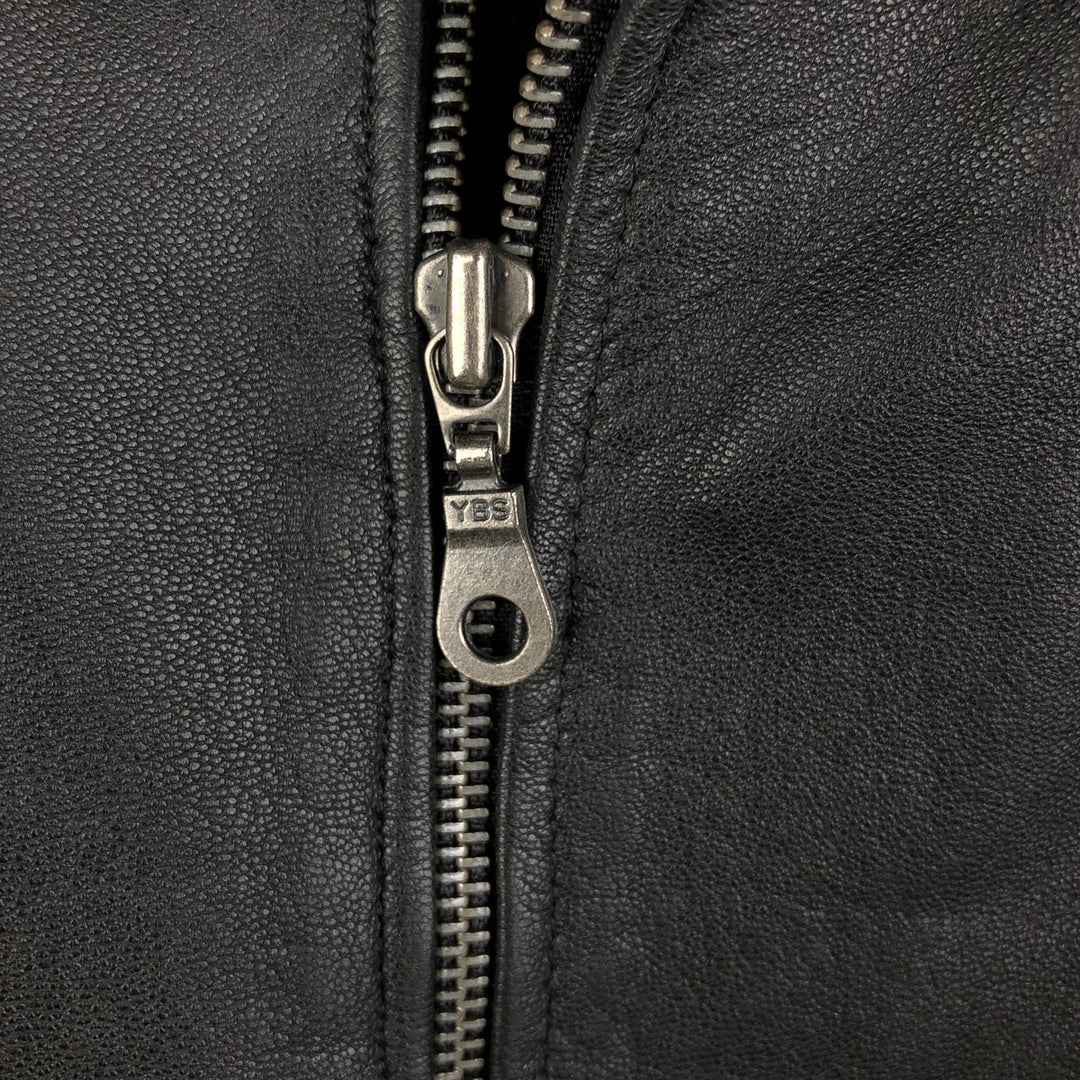 Swing-top type padded leather blouson, men's size XL genuine leather black type Vintage Second Hand