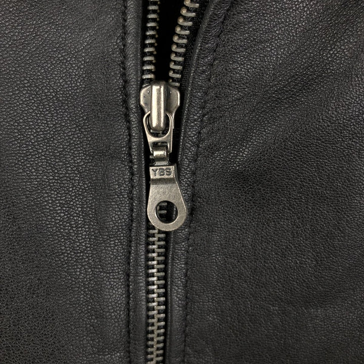 Swing-top type padded leather blouson, men's size XL genuine leather black type Vintage Second Hand