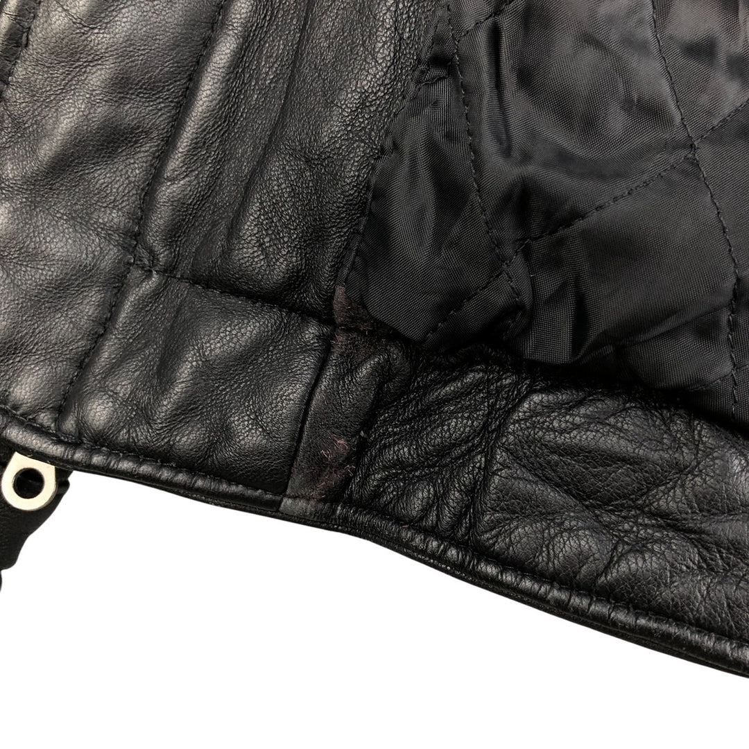 Swing-top type padded leather blouson, men's size XL genuine leather black type Vintage Second Hand