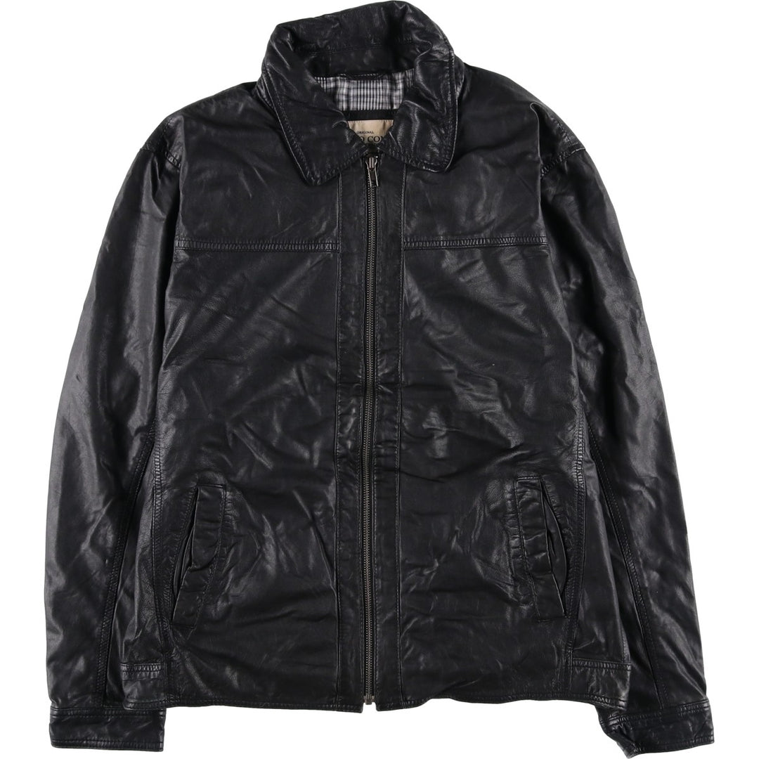 MARIO CONT Swing Top Type I Leather Blouson, Men's Size L genuine leather black type Vintage Second Hand