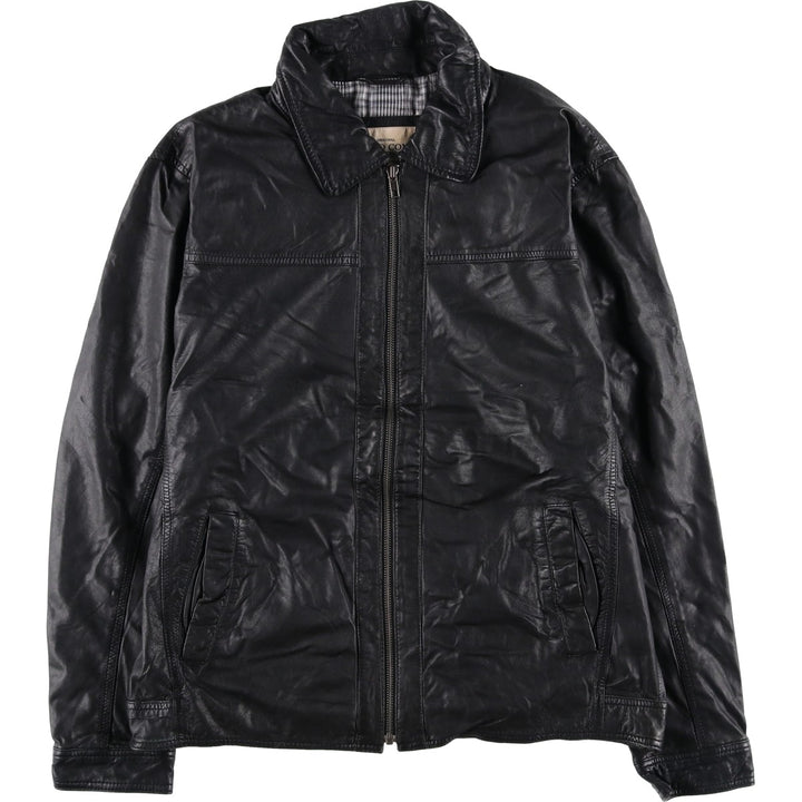 MARIO CONT Swing Top Type I Leather Blouson, Men's Size L genuine leather black type Vintage Second Hand