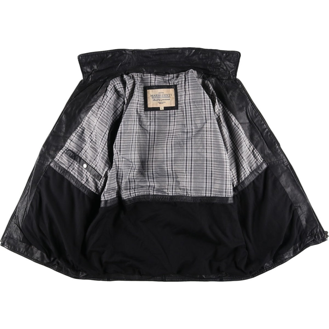 MARIO CONT Swing Top Type I Leather Blouson, Men's Size L genuine leather black type Vintage Second Hand