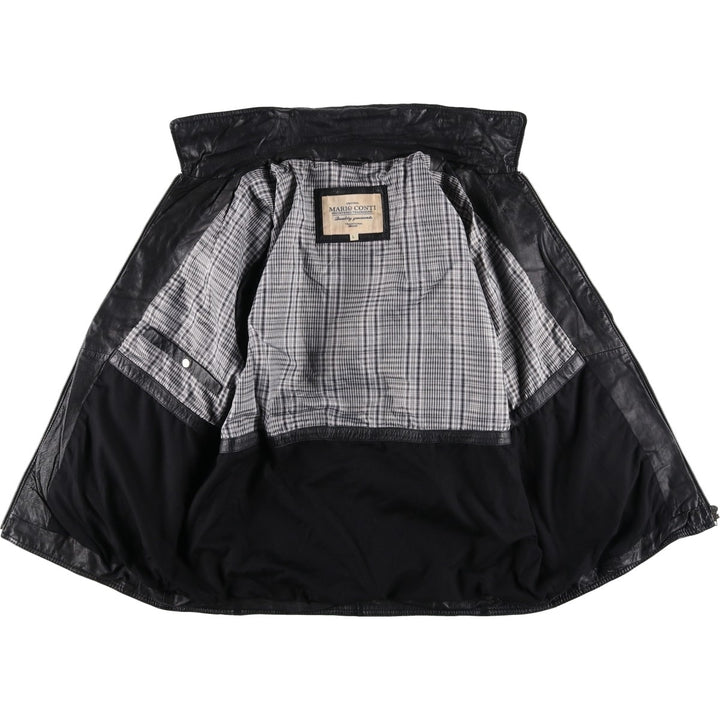 MARIO CONT Swing Top Type I Leather Blouson, Men's Size L genuine leather black type Vintage Second Hand