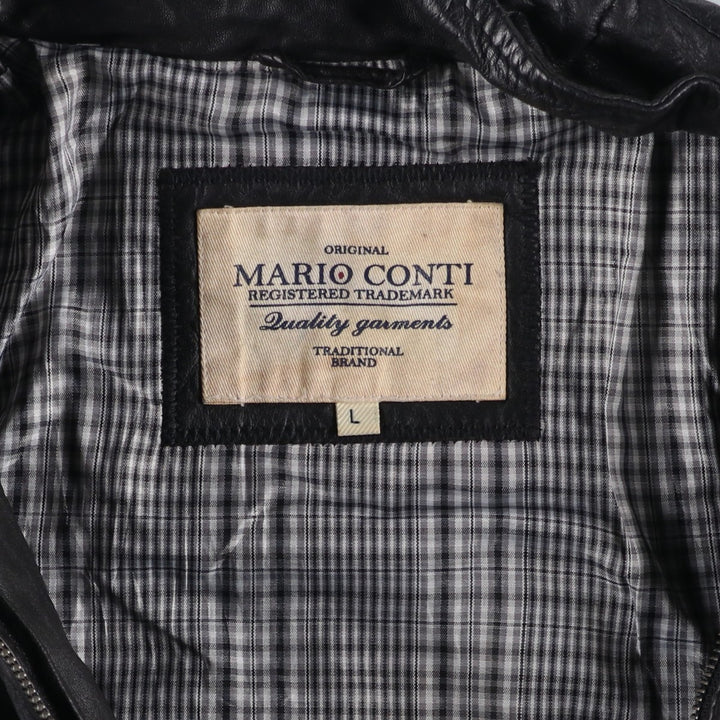 MARIO CONT Swing Top Type I Leather Blouson, Men's Size L genuine leather black type Vintage Second Hand