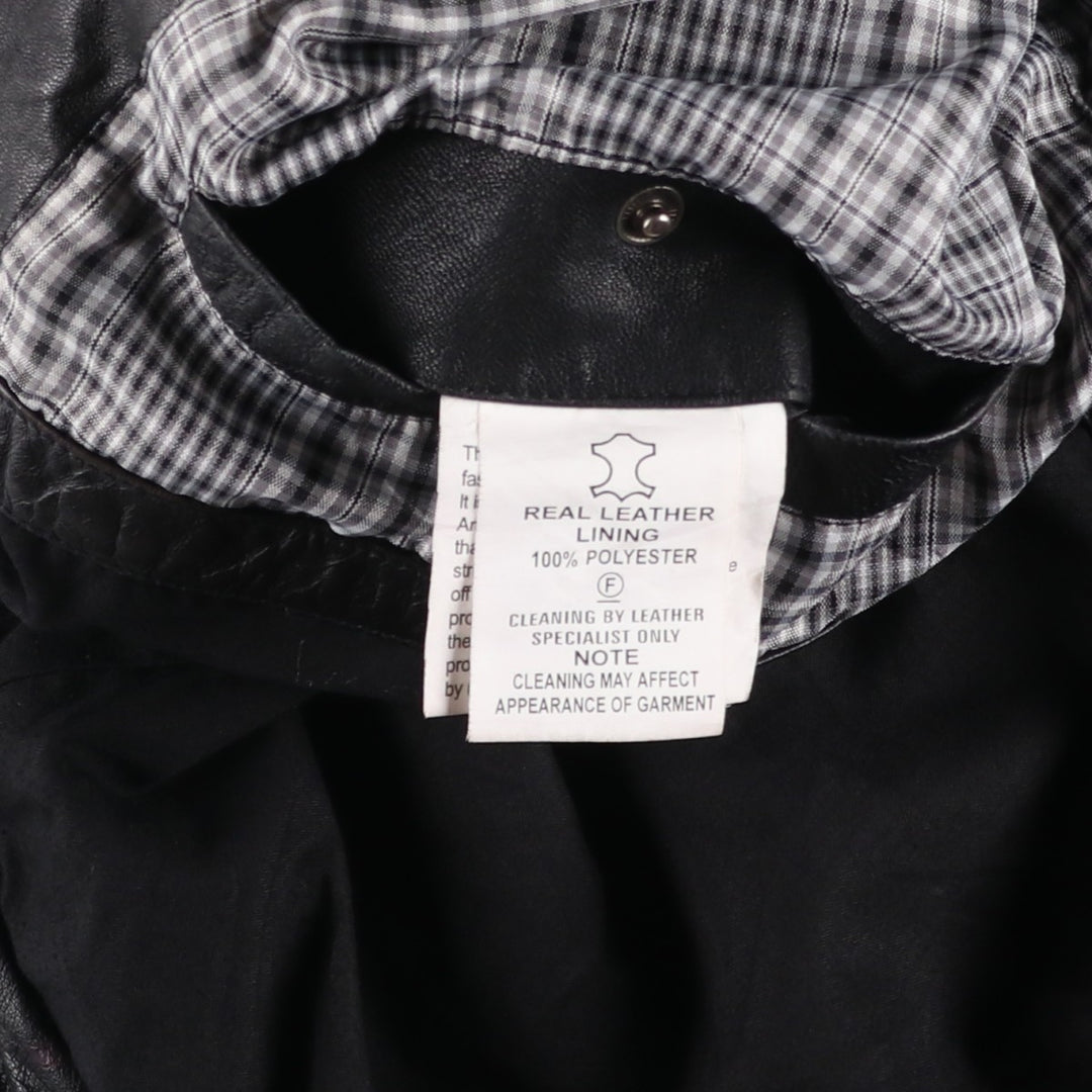 MARIO CONT Swing Top Type I Leather Blouson, Men's Size L genuine leather black type Vintage Second Hand