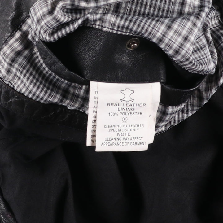 MARIO CONT Swing Top Type I Leather Blouson, Men's Size L genuine leather black type Vintage Second Hand