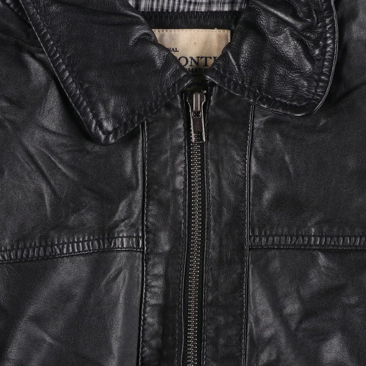 MARIO CONT Swing Top Type I Leather Blouson, Men's Size L genuine leather black type Vintage Second Hand