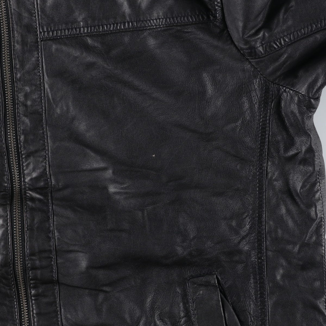 MARIO CONT Swing Top Type I Leather Blouson, Men's Size L genuine leather black type Vintage Second Hand