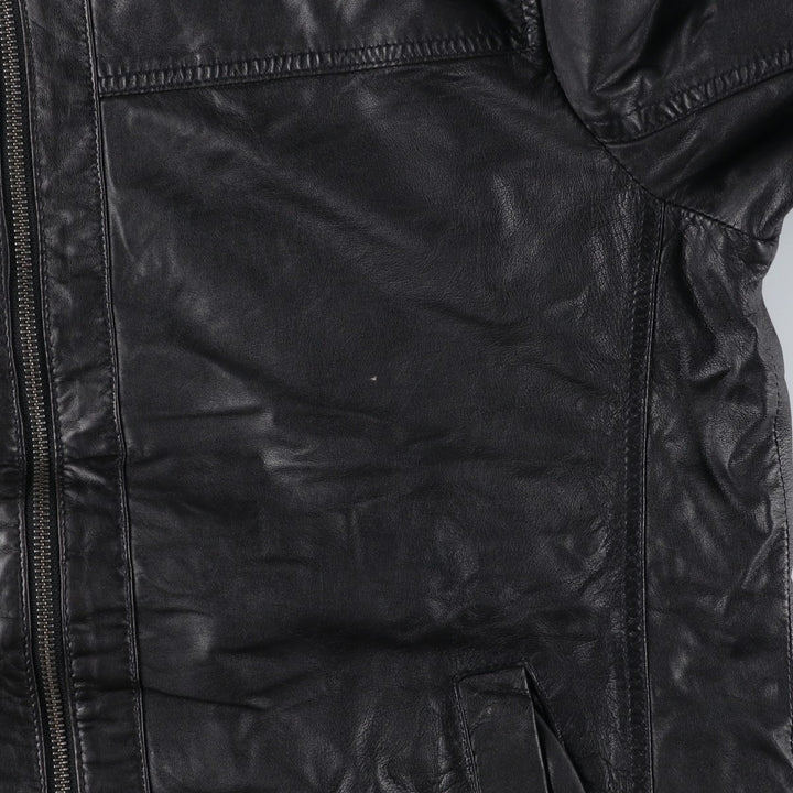 MARIO CONT Swing Top Type I Leather Blouson, Men's Size L genuine leather black type Vintage Second Hand
