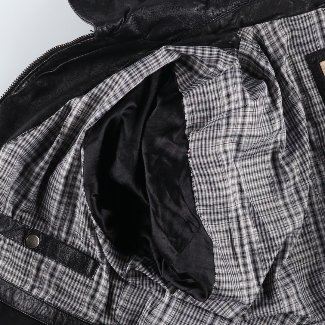 MARIO CONT Swing Top Type I Leather Blouson, Men's Size L genuine leather black type Vintage Second Hand