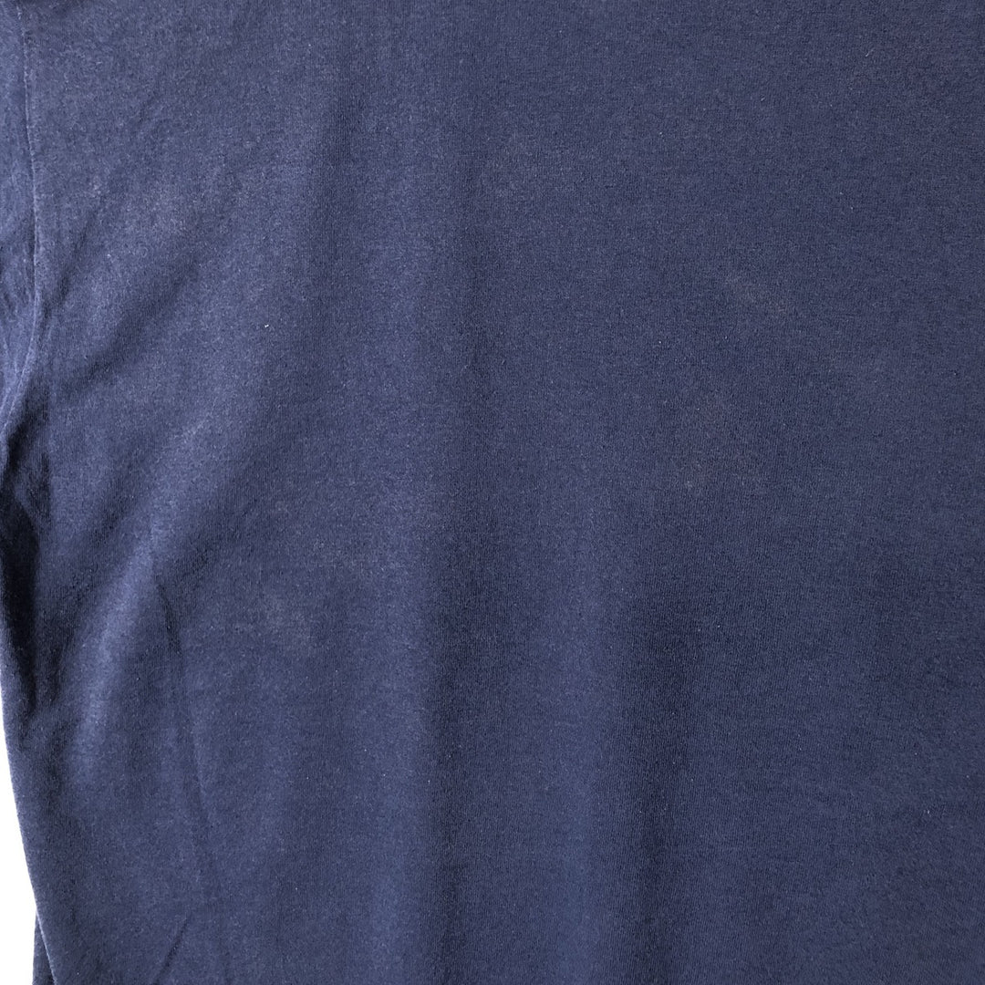90'S Fruit of the Loom printed T-shirt, made in the USA, men's size L, vintage cotton navy blue type Vintage Second Hand