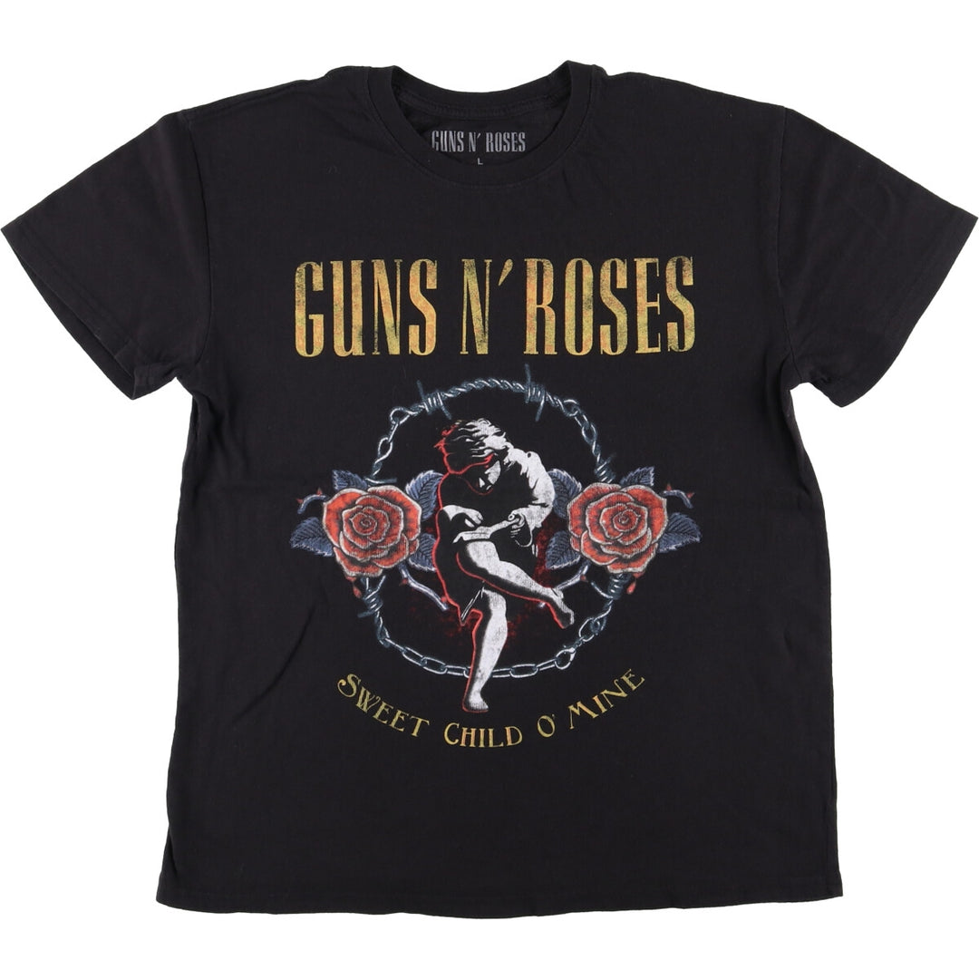 GUNS N' ROSES Guns N' Roses Band T-shirt Band T Men's L size cotton black type Vintage Second Hand